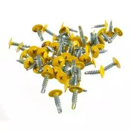 Саморез с прессшайбой и сверлом качественный крепеж 4,2/16 RAL1018 желтый цинк (250 шт.) 0300187