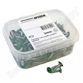 Острый саморез с прессшайбой качественный крепеж 4,2/19 RAL6002 зеленый лист (250 шт.) 0300207