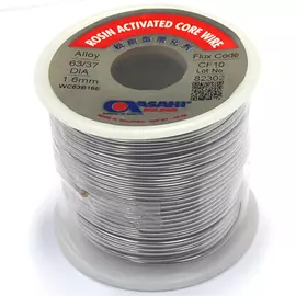 Припой (1.6 мм, 0.5 кг, sn63/pb37, сf10 флюс ra) asahi 00-00000318