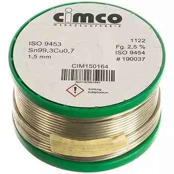 Припой бессвинцовый мягкий (1.5 мм; 250 гр) cimco 15 0164