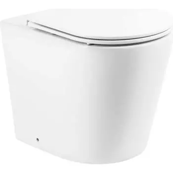 Приставной безободковый унитаз BelBagno FLAY-R BB1003CBR/BB870SC