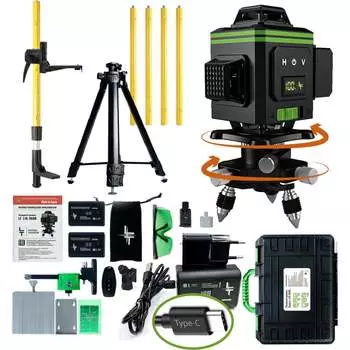 Профессиональный лазерный уровень LT штатив 3.6 м + тренога 1.5 м усиленная