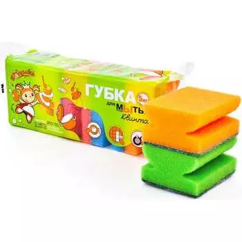 Профильная губка для посуды Золушка Квинта 4339