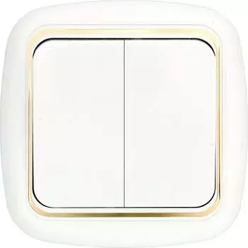 Проходной двухклавишный выключатель BYLECTRICA ГАРМОНИЯ ЛЮКС С6+6 10-843 з