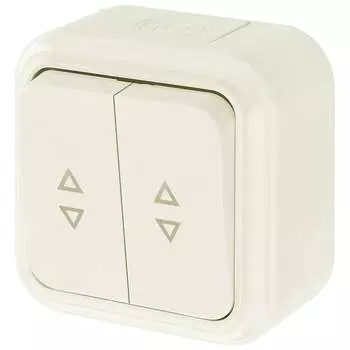 Проходной двухклавишный выключатель BYLECTRICA ПРАЛЕСКА АКВА А6+6 10-873 бежевый