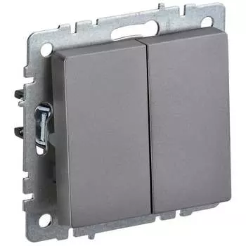 Проходной двухклавишный выключатель IEK Brite вс10-2-6-брс BR-V22-0-10-K46