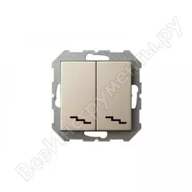 Проходной двухклавишный выключатель LIREGUS Эпсилон IP6+6 10-001-01 E/Ch 28-304