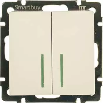 Проходной двухклавишный выключатель Smartbuy Нептун SBE-05w-10-SW22-1