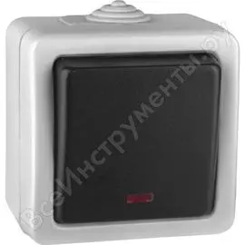 Проходной выключатель volsten marin grey с индикатором v01-43-p12-s 9446