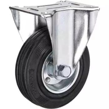 Промышленное усиленное колесо TOR FRC 46 (100 мм, площадка, неповоротное, черная резина, роликоподшипник) 1027190