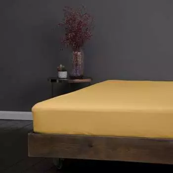 Простыня на резинке KUPU-KUPU VIOLETT KPM-90/горчица