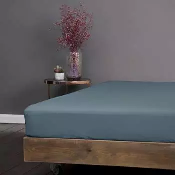 Простыня на резинке KUPU-KUPU VIOLETT KPM-160/голубая_ель