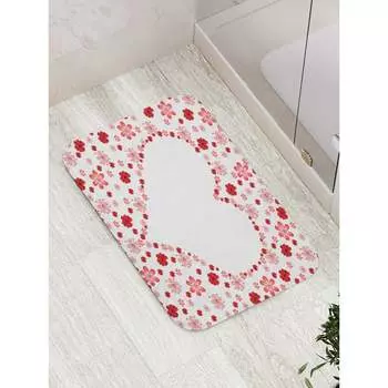 Противоскользящий коврик для ванной JOYARTY Сердце из цветов bath_422613