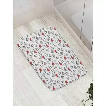 Противоскользящий коврик для ванной JOYARTY Черно-белые сердечки bath_422629