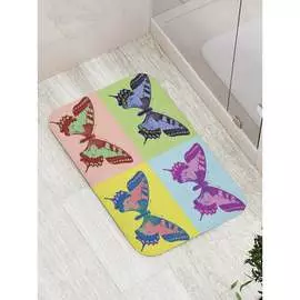 Противоскользящий коврик для ванной, сауны, бассейна JOYARTY Бабочки в цвете bath_15901
