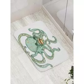 Противоскользящий коврик для ванной, сауны, бассейна JOYARTY Осьминог в шляпе bath_15066