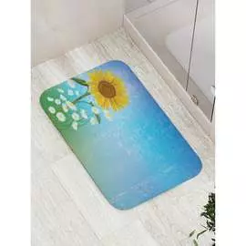Противоскользящий коврик для ванной, сауны, бассейна JOYARTY Подсолнух в ромашках bath_14828