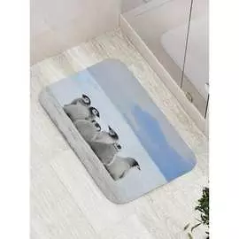 Противоскользящий коврик для ванной, сауны, бассейна JOYARTY Дружба пингвинов bath_11889