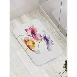 Противоскользящий коврик для ванной, сауны, бассейна JOYARTY Акварельные лепестки bath_28318
