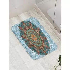 Противоскользящий коврик для ванной, сауны, бассейна JOYARTY Бирюзовая мандала bath_6127