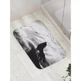 Противоскользящий коврик для ванной, сауны, бассейна JOYARTY Печаль волка bath_7646