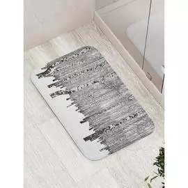 Противоскользящий коврик для ванной, сауны, бассейна JOYARTY Зимние березы bath_18875