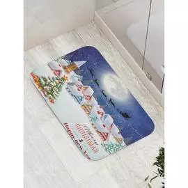 Противоскользящий коврик для ванной, сауны, бассейна JOYARTY Снежный городок bath_20307