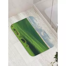 Противоскользящий коврик для ванной, сауны, бассейна JOYARTY Волнистый луг bath_18056