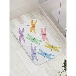 Противоскользящий коврик для ванной, сауны, бассейна JOYARTY Стрекозы во всей красе bath_18343