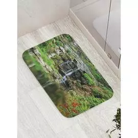 Противоскользящий коврик для ванной, сауны, бассейна JOYARTY Речной водопад bath_17883