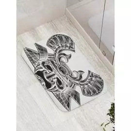 Противоскользящий коврик для ванной, сауны, бассейна JOYARTY Маска самурая bath_18284