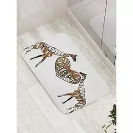 Противоскользящий коврик для ванной, сауны, бассейна JOYARTY Нарядные жирафы bath_17563