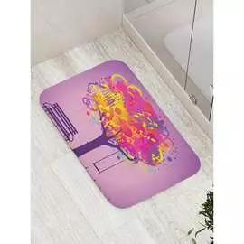 Противоскользящий коврик для ванной, сауны, бассейна JOYARTY Взрыв красок на дереве bath_17622