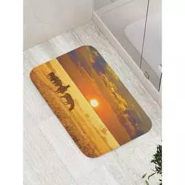 Противоскользящий коврик для ванной, сауны, бассейна JOYARTY Зебры на закате bath_17573