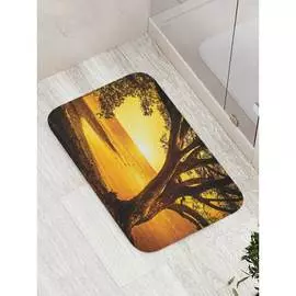 Противоскользящий коврик для ванной, сауны, бассейна JOYARTY Дерево на закате bath_17224