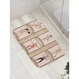 Противоскользящий коврик для ванной, сауны, бассейна JOYARTY Цирковые персонажи bath_15458