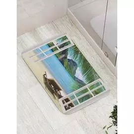 Противоскользящий коврик для ванной, сауны, бассейна JOYARTY Пляжное окно bath_7780
