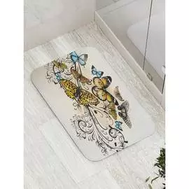 Противоскользящий коврик для ванной, сауны, бассейна JOYARTY Спектакль бабочек bath_8816