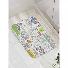 Противоскользящий коврик для ванной, сауны, бассейна JOYARTY Известные факты о америке bath_17967