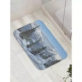 Противоскользящий коврик для ванной, сауны, бассейна JOYARTY Ели на горах bath_21258