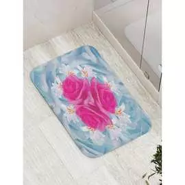 Противоскользящий коврик для ванной, сауны, бассейна JOYARTY Цветы волнения bath_14774