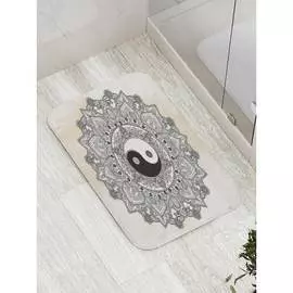 Противоскользящий коврик для ванной, сауны, бассейна JOYARTY Инь Ян и орнаменты bath_8642