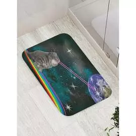 Противоскользящий коврик для ванной, сауны, бассейна JOYARTY Кот пришелец bath_7359