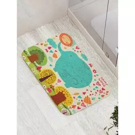 Противоскользящий коврик для ванной, сауны, бассейна JOYARTY Счастливый мир bath_12628