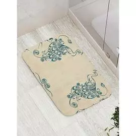 Противоскользящий коврик для ванной, сауны, бассейна JOYARTY Зеркальные павлины bath_16417