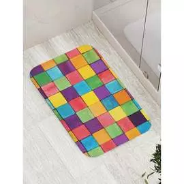 Противоскользящий коврик для ванной, сауны, бассейна JOYARTY Радужная плитка bath_12424