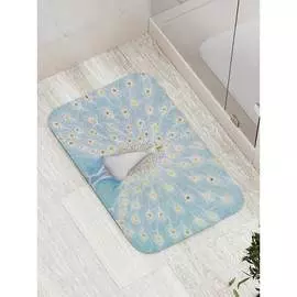 Противоскользящий коврик для ванной, сауны, бассейна JOYARTY Царский павлин bath_12581