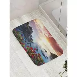 Противоскользящий коврик для ванной, сауны, бассейна JOYARTY Цветы у обрыва bath_8991