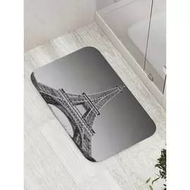 Противоскользящий коврик для ванной, сауны, бассейна JOYARTY Серая Эйфелева башня bath_8697