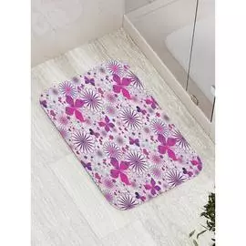 Противоскользящий коврик для ванной, сауны, бассейна JOYARTY Бабочки любят цветы bath_15886